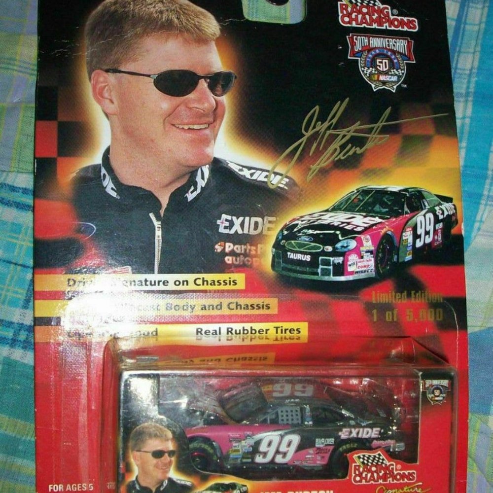 NASCAR Alarm Clock Kurt Busch & Diecast Car Racing Champions JEFF BURTON #99 2pc